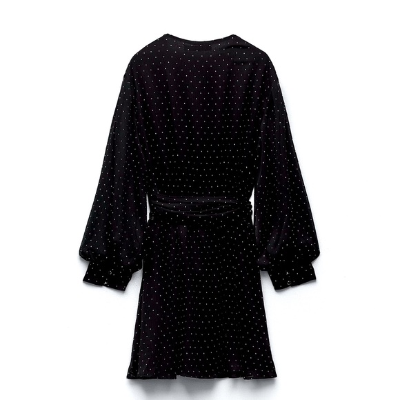 ZARA beautiful shimmering V neck, elastic waisted Chiffon Mini dress🔥🔥🔥 - Picture 3 of 9